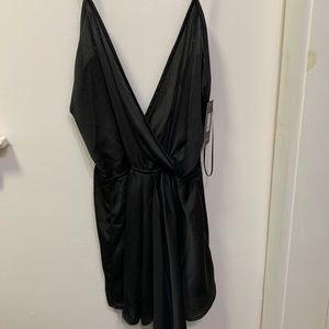 Black silky romper